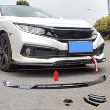 Painted Glossy Black For Honda Civic 2016-2021 Front Bumper Splitter Spoiler Lip