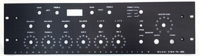 Replacement faceplate 4 Rotary dj mixer models CMA 10-2DL & CMA 10-D near Urei