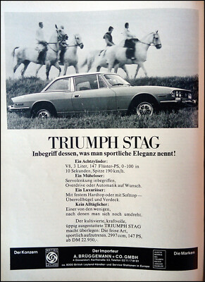 Triumph Stag V8, 147 hp, original advertising from 1972