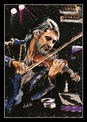 David Garrett Geige Violine Symphoniker Klassik Konzert Lithografie Volker Welz