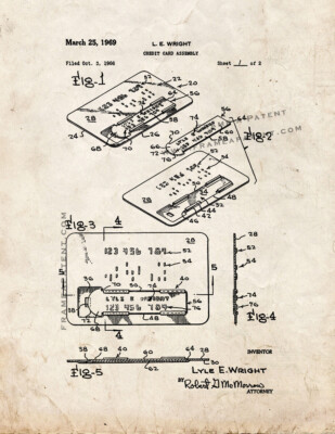 Credit Card Patent Print Old Look