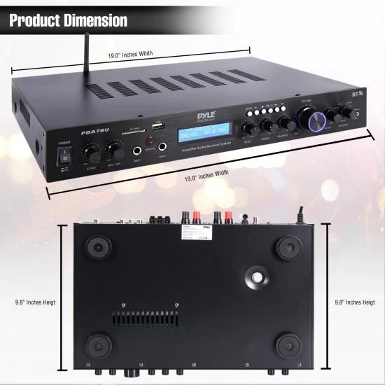 Home Theater Amplifier Audio Bluetooth MP3/USB/SD/AUX/FM Receiver Sound System - Image 3 of 4