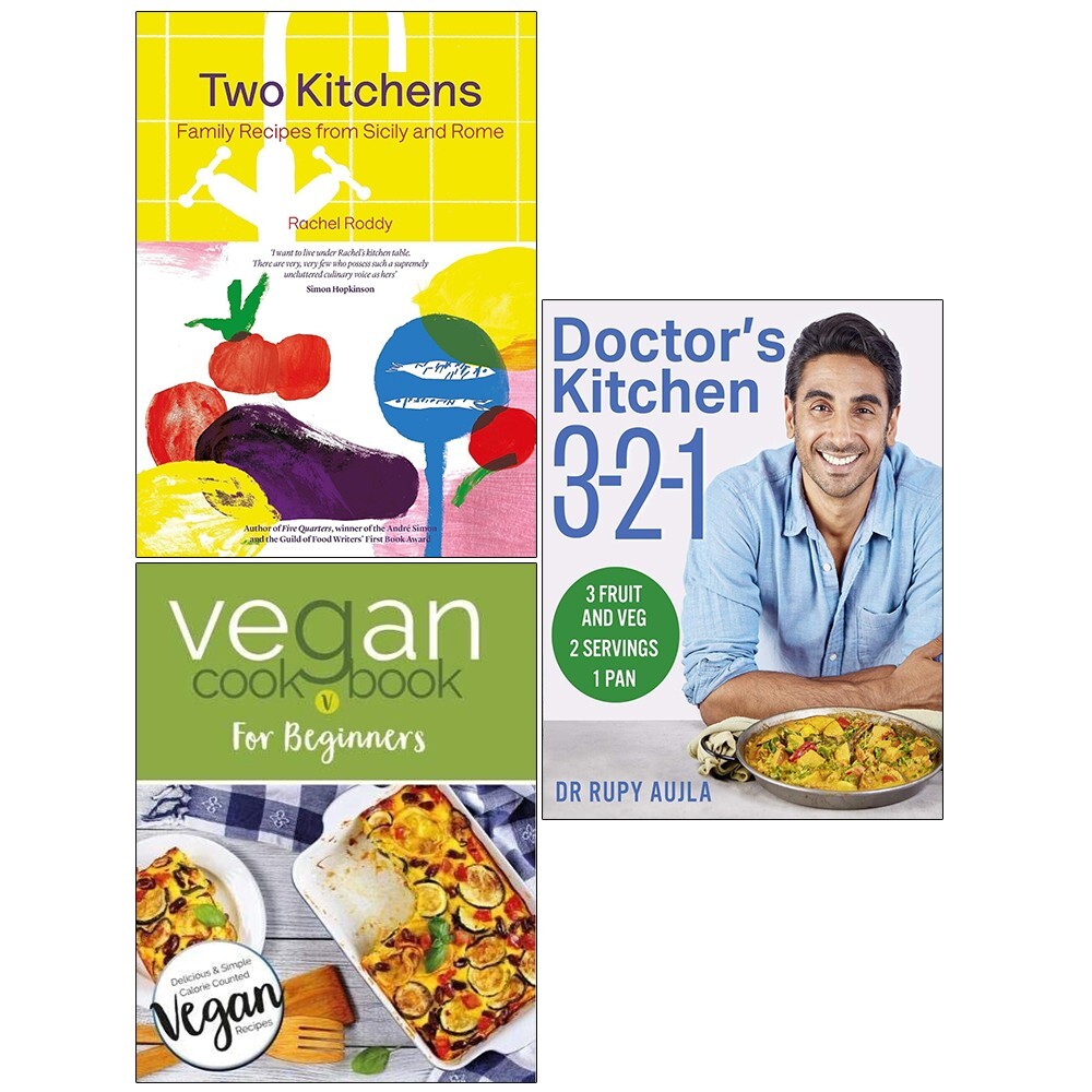 Rachel Roddy & Iota &Dr Rupy Aujla Unisex Doctor’s Kitchen 3-2-1,Two Kitchens Rachel Roddy,Vegan Cookbook Iota 3 Books Set - Image 3