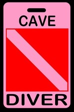 Pink Cave Diver SCUBA Diving Luggage/Gear Bag Tag - New