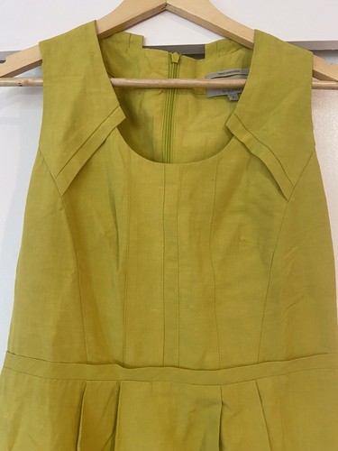 VERONIKA MAINE Ladies 8 Lemon Linen Blend Sleeveless Shift Dress - Picture 3 of 7
