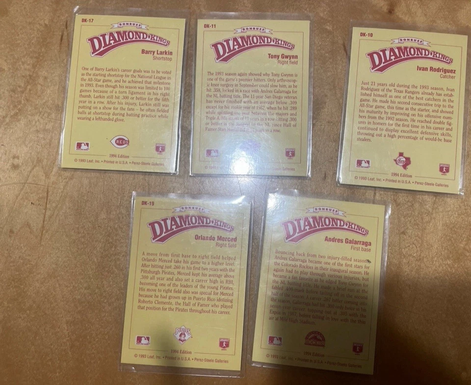 1991 年和 1993 年 Donruss Diamond Kings 卡带 2 个拼图 — 第 4/4 张图片