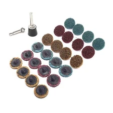 25Pcs 1 inch Quick Change Sanding Discs Set Fine Medium Coarse Grit Roll Lock...