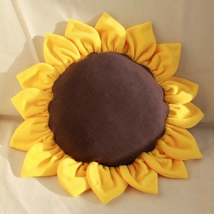 round sunflower pillow