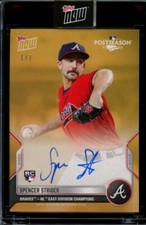 2022 Topps Now Postseason #PS-33F Spencer Strider Gold Auto RC Autograph #d 1/1