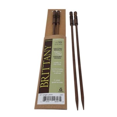 Bretagne Black Walnut Stricknadeln 10'' einspitzig 25 cm