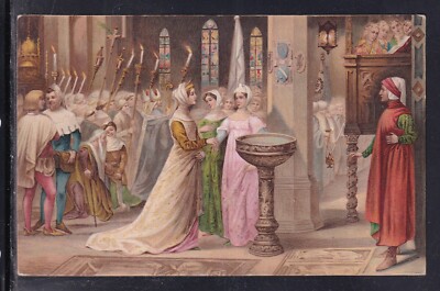 Postcard Florence Alessandrelli Meeting of Dante and Beatrice S. Cross YB517