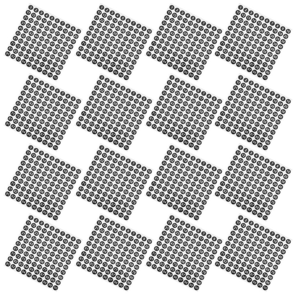 50 Sheets Multiuse Number Sticker Office Labels Clothes Round Stickers