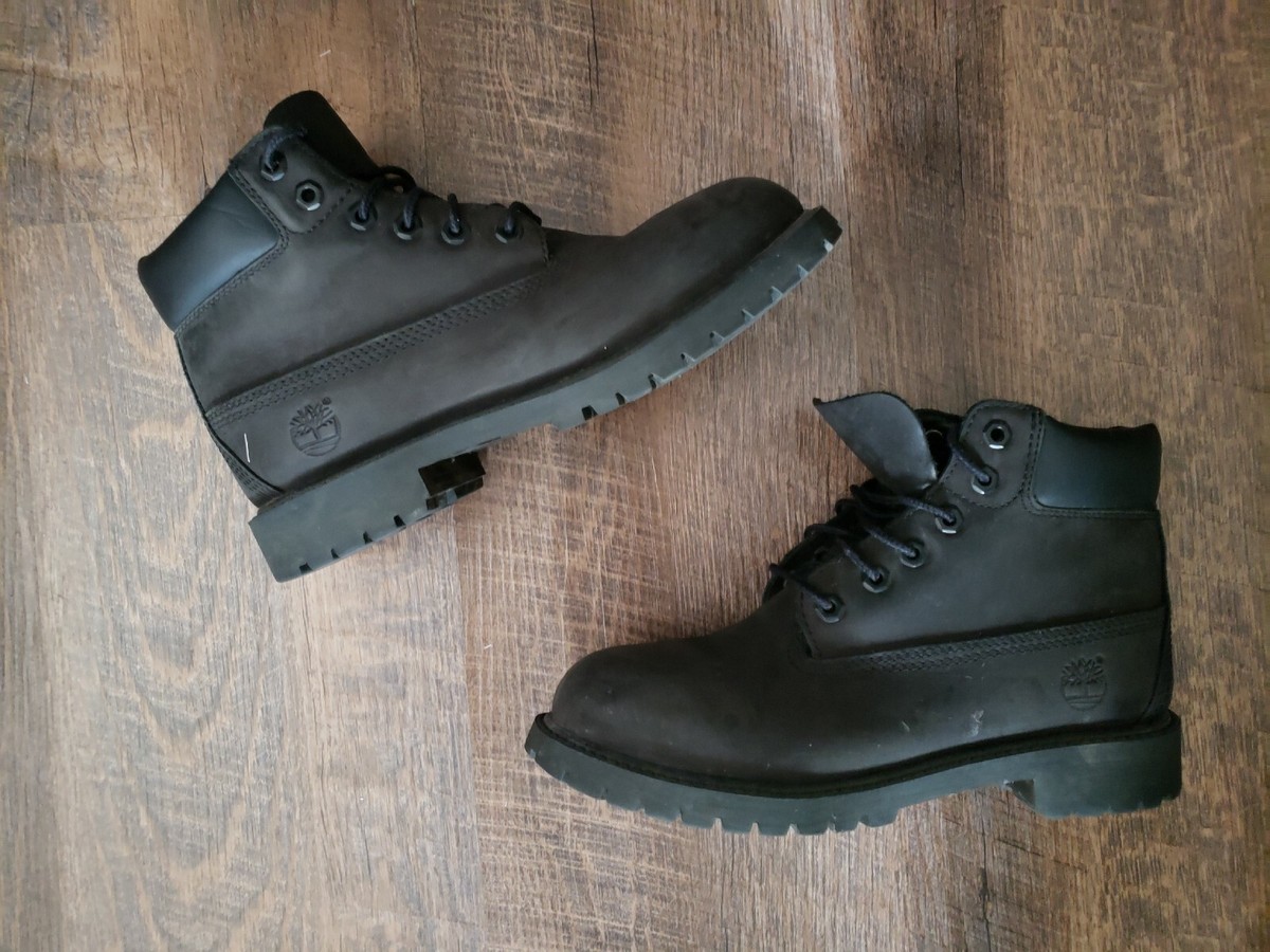 Timberland Boys Sz 3 Black Classic Boots 12707 | eBay