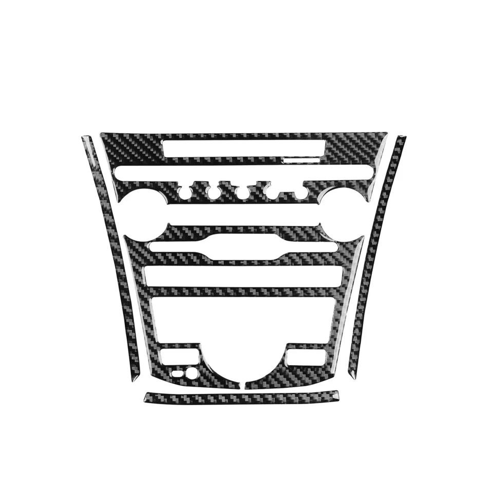 Consola interior de fibra de carbono 5 piezas ac CD radio panel moldura para Acura MDX 2007-13 Foto 2 de 4