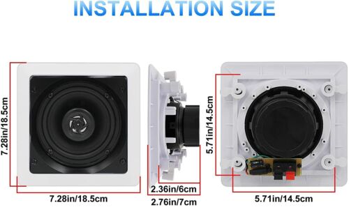 Herdio 160W 5,25" Bluetooth Wireless Incasso Parete Cucina Soffitto Altoparlanti - Foto 5 di 15