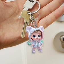 Ciondolo portachiavi con angelo bambino, cartello in acrilico, ornamento