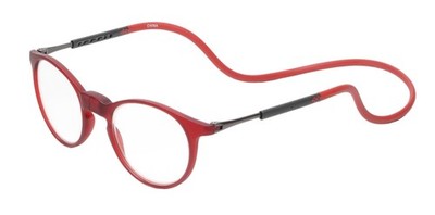 Calabria SP04 Round Snap Magnetic Reading Glasses Blue Light 1.00 Crystal Red Ad