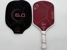 Six Zero 6.0 Ruby RK16mm Pickleball Paddle 16mm Good Condition 