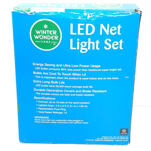 Christmas Winter Wonder Lane Net Light Set Green Wire 150 Clear Lights 6ft x 4ft - Picture 4 of 10