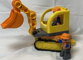 LEGO DUPLO Excavator With 2 Workers Construction Vehicle From #10812