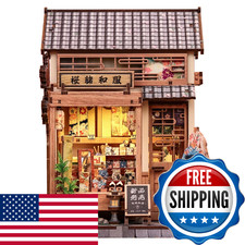 Fsolis Book Nook Kit Japanese - DIY Miniature House Kit for Adults Bookshelf Dio
