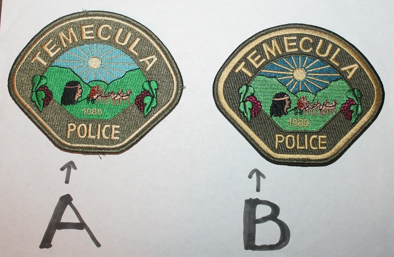 TEMECULA POLICE Riverside County Sheriff California PD SD patch Version (B)