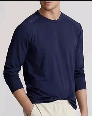 RLX Ralph Lauren Golf Preformance Long Sleeve Training Tee T-Shirt Size S Navy