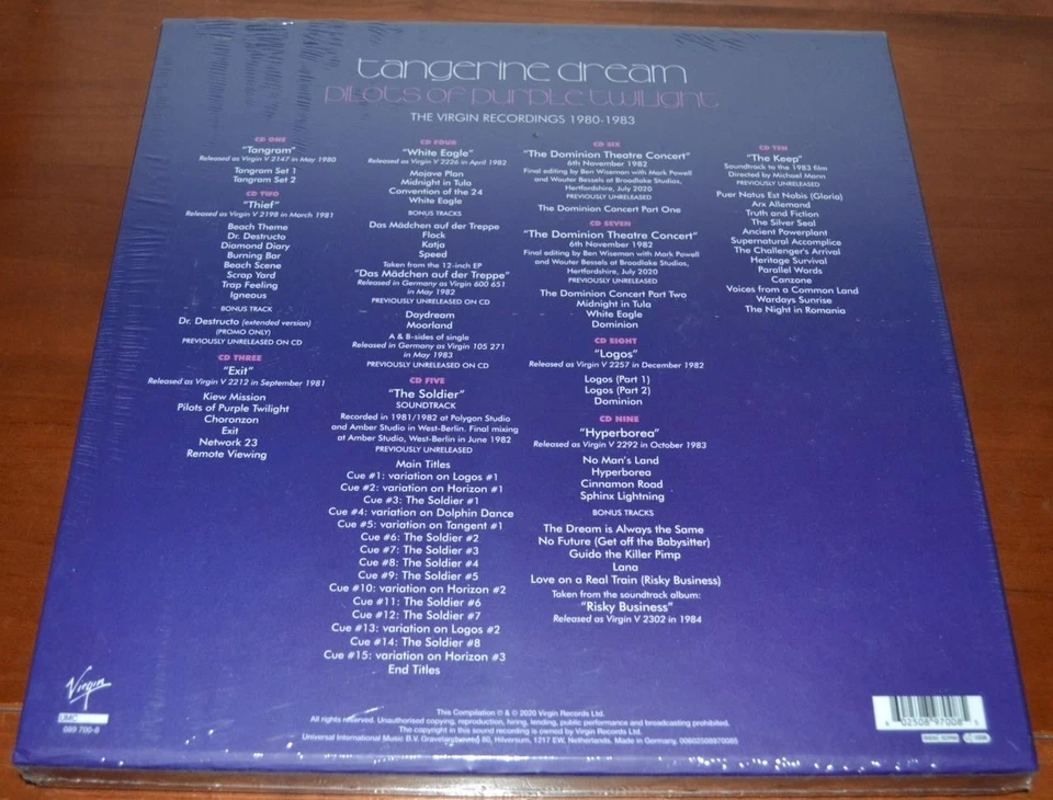 Tangerine Dream Pilots Of Purple Twilight The Virgin Recordings 1980-1983 10 CDs - Image 3 of 4