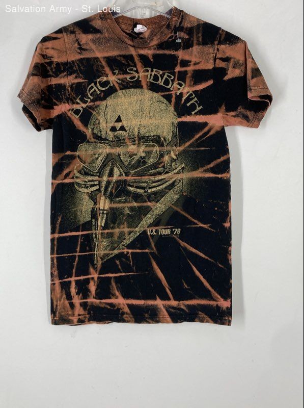 Bay Island Mens Multicolor Graphic Print Black Sabbath Crew Neck T-Shirt Size S