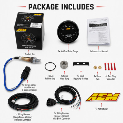 Wideband UEGO AFR Gauge Kit 30-0300 X-Series 52mm O2 Air Fuel Ratio For AEM