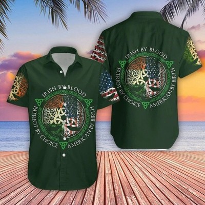 Lucky Green Irish Hawaiian Shirt St Patrick's Day Festive Party Button Up