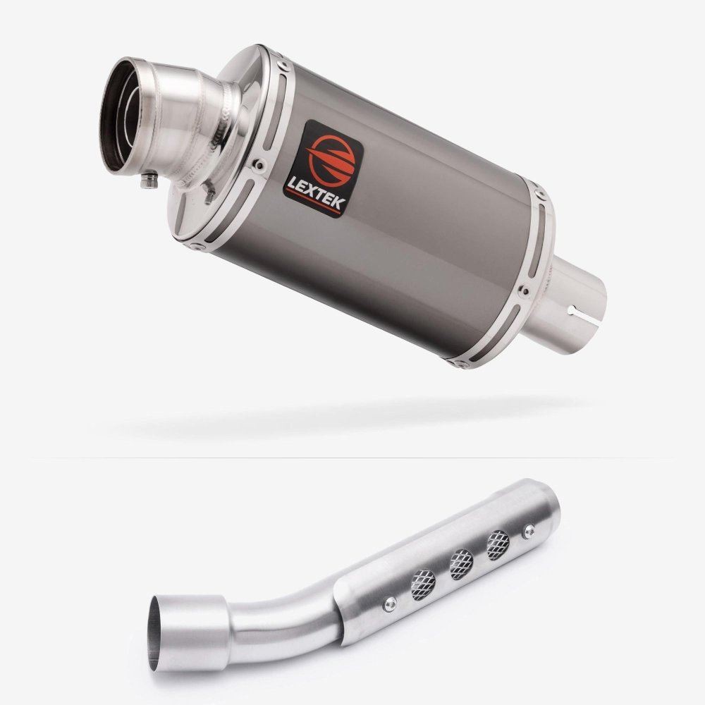 Lextek OP15 Dark Tint Exhaust 200mm with Link Pipe for Yamaha Tenere 700 (19-23)