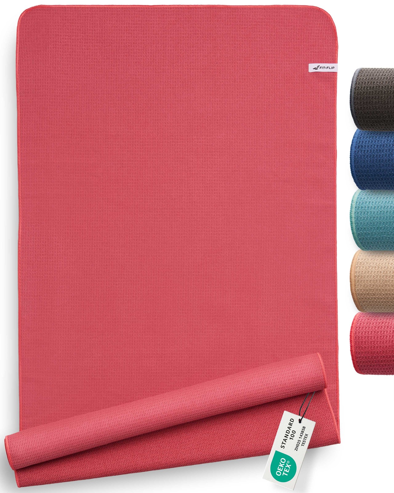 Fit-Flip Yoga Handtuch rutschfest mit Noppen - hygienische Auflage für Yogamatte