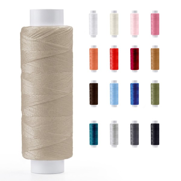 NÄHgarn Beige NÄHmaschine HandnÄHen Polyester Allzweckgarn 200M 40/2 Spule-image