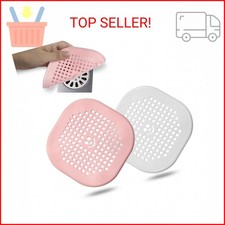 2 Pack Drain Hair Catcher Durable Silicone Drain Protector Hair Stopper with Suc