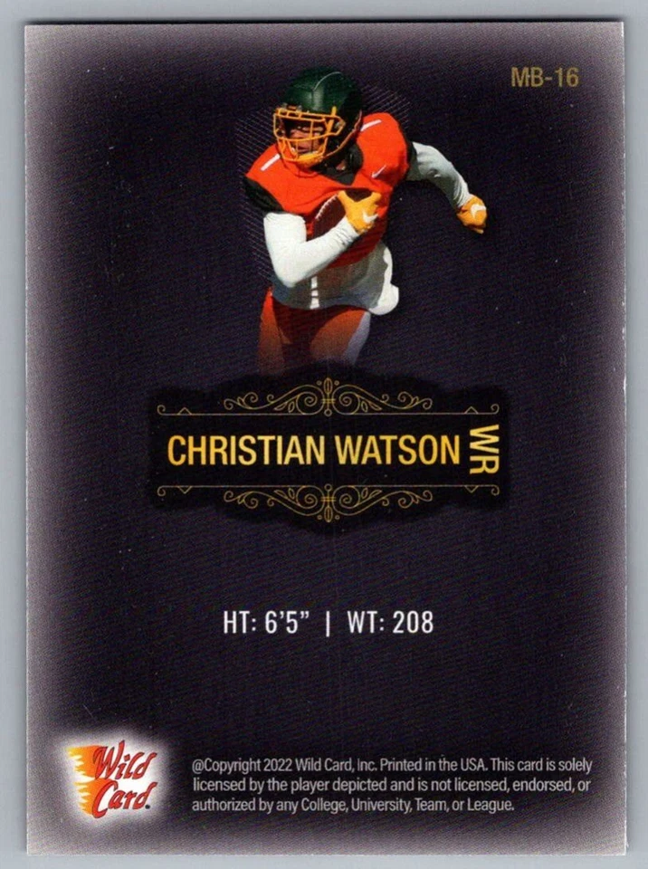 2022 Wild Card Matte Christian Watson North Dakota State Bison #MB-16 - Image 2 of 2
