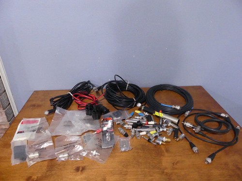 Large Lot of Various Ham Radio RF Connector Pan Pacific Antenna Coax Cable Parts