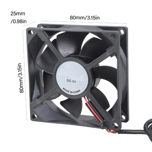 80mm USB 5V High Airflow Cooling Fan For 3D Printer PC Case Electronics Quiet - Afbeelding 8 van 8