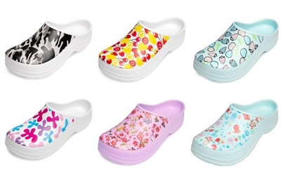 Gartenclogs für Damen Ultraleicht EVA Gemustert Gartenschuhe LA-CA-27