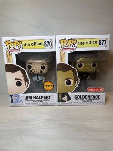 Funko Pop! The Office: Jim Halpert - Goldenface & BOOK Chase Exclusive Set of 2
