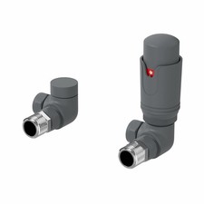 Image of Thermostatic Radiator Valves TRV Heated Towel Rail Angled Corner Straight Valve