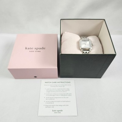 NEW Kate Spade Gracie Silver Stainless Steel Square Watch 