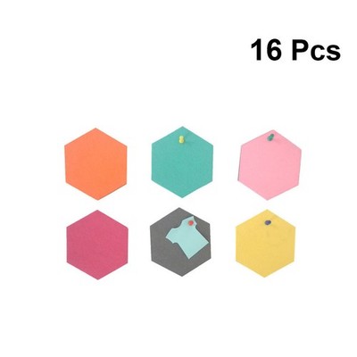  6 Stück Schwarz Message Board Hexagonal Adhesive Filz Ziegel Hinweis Memo