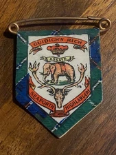 Scottish Seaforth Highlanders WWI/WWII Patriotic/Sweetheart Badge Pin Military