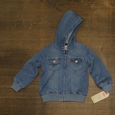 Levi's Knit Full Zip Trucker Hoodie 617830F Sea Salt Blue 24M