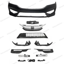 For Accord 2016-17 Front Bumper Cover/Upper Lower Grilles/LED Fog Light/Brackets