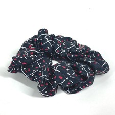 CHANEL logo hair accessories hair rubber Scrunchie silk Black