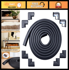 Foam Corner Protector for Fireplace Hearths - Safety Bumpers Baby Proofing Blac