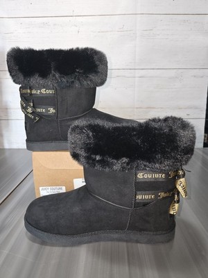 Juicy Couture Womens King Black Ankle Bow Boots Shoes 9