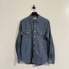 Tellason Chambray Denim Shirt Mens Topper USA Made Japan Fabric Western - Size M